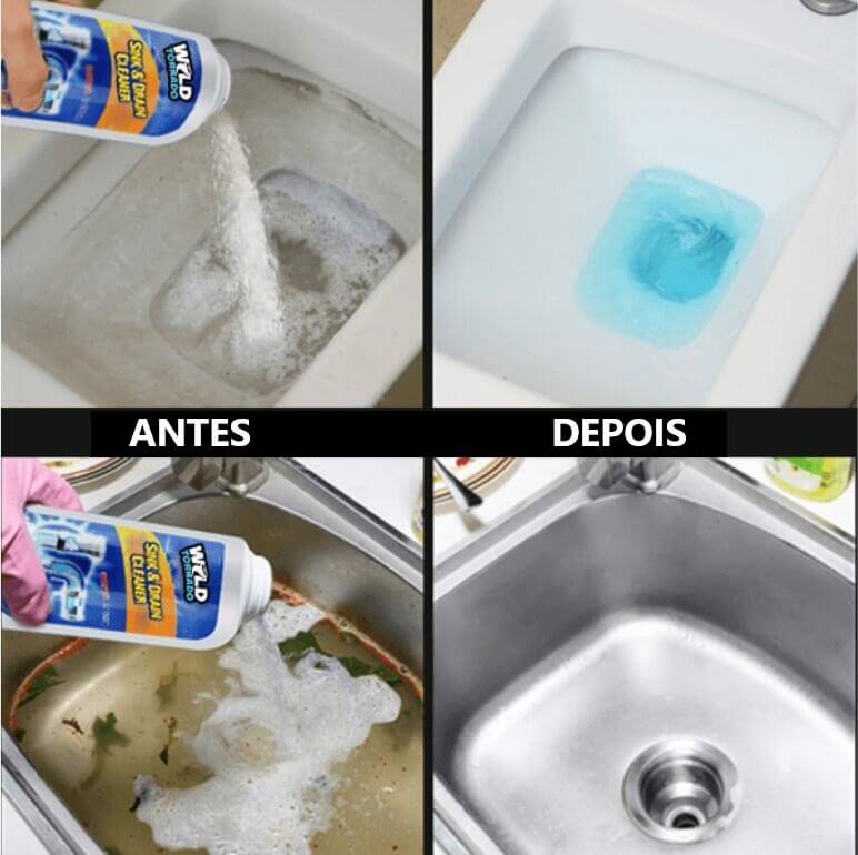 Super Pó Desentupidor — Dissolve Cabelo, Gordura e Mau Cheiro na Hora